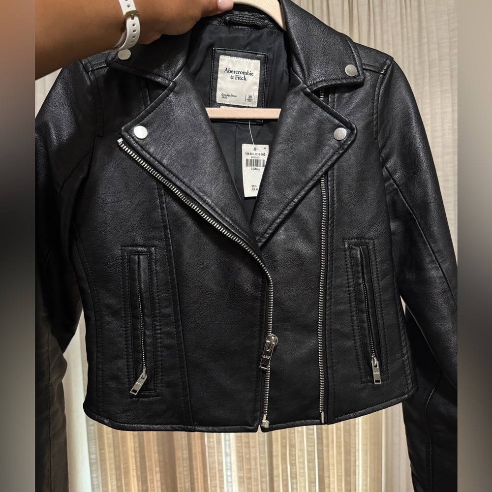 Abercrombie & Fitch Black Leather Moto Jacket